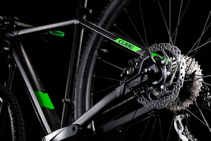 black and green cube bike